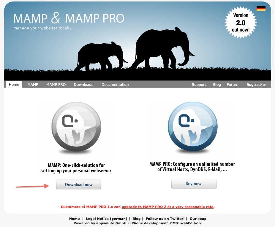 mamp server start page