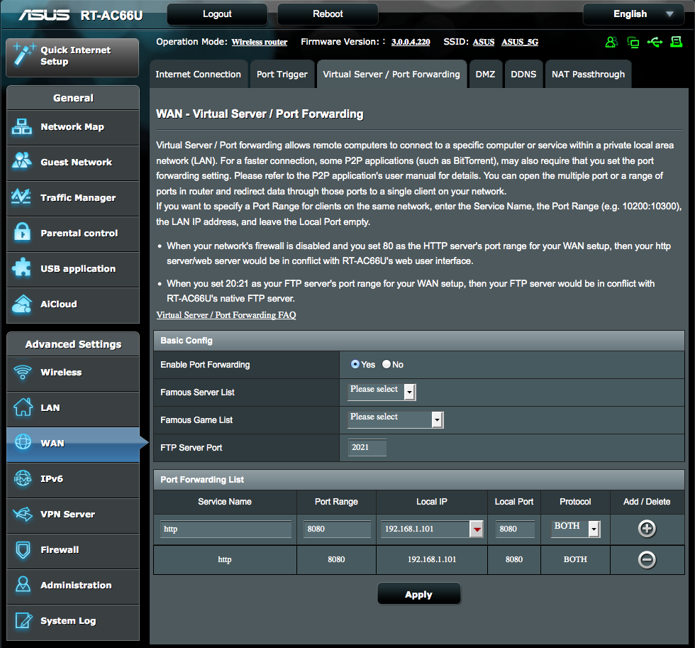 port forwarding for teamviewer wake on lan asus router