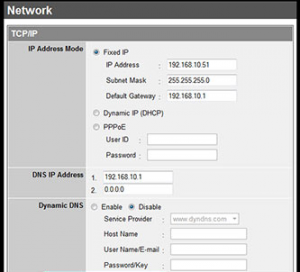 Trendnet Network DDNS Settings Page