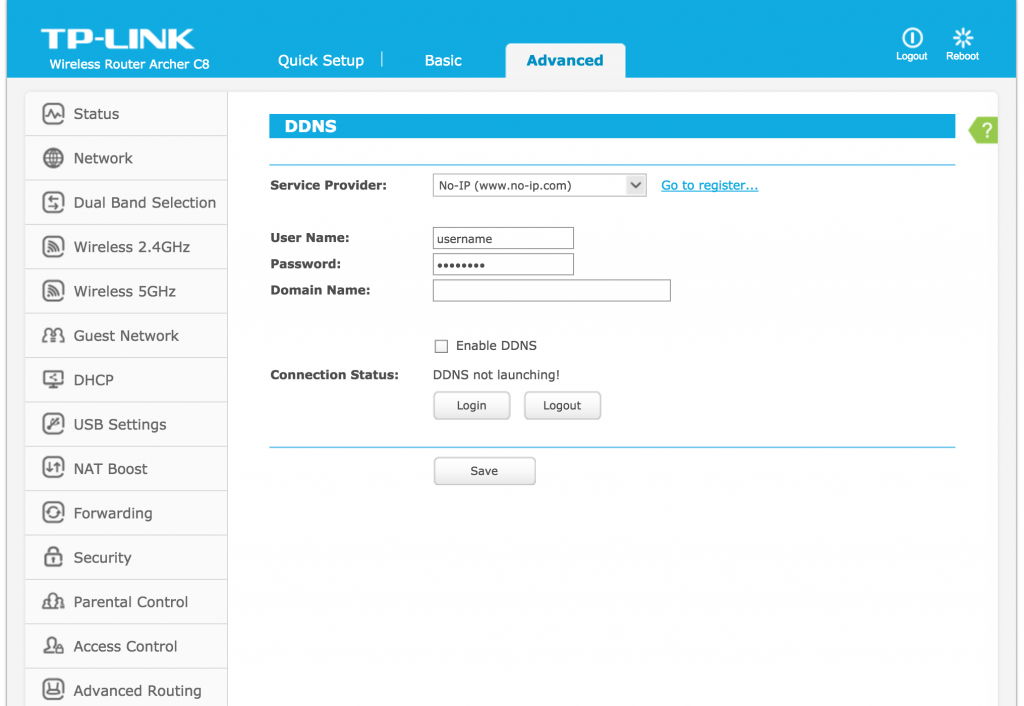 TP-Link DDNS with No-IP