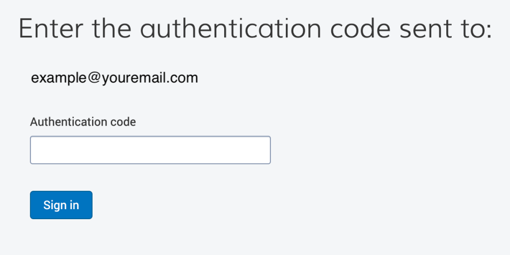 auth code entry