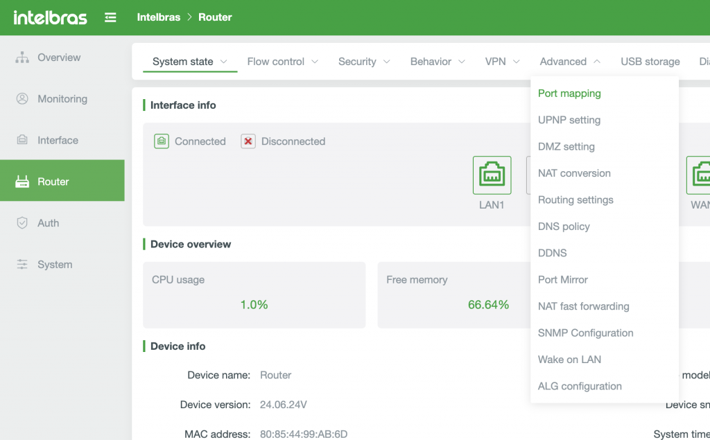 location of port forwarding for intelbras Intelbras Port Forwarding location